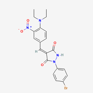 molecular formula C20H19BrN4O4 B5440573 1-(4-bromophenyl)-4-[4-(diethylamino)-3-nitrobenzylidene]-3,5-pyrazolidinedione 