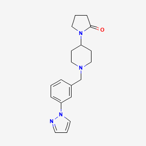 molecular formula C19H24N4O B5440576 1-{1-[3-(1H-pyrazol-1-yl)benzyl]piperidin-4-yl}pyrrolidin-2-one 