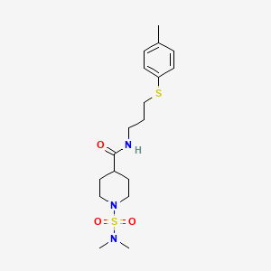 molecular formula C18H29N3O3S2 B5440590 1-[(dimethylamino)sulfonyl]-N-{3-[(4-methylphenyl)thio]propyl}-4-piperidinecarboxamide 