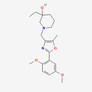 molecular formula C20H28N2O4 B5440597 1-{[2-(2,5-dimethoxyphenyl)-5-methyl-1,3-oxazol-4-yl]methyl}-3-ethylpiperidin-3-ol 