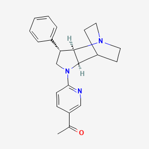 molecular formula C22H25N3O B5440602 1-{6-[(2R*,3S*,6R*)-3-phenyl-1,5-diazatricyclo[5.2.2.0~2,6~]undec-5-yl]-3-pyridinyl}ethanone 