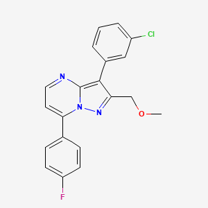 molecular formula C20H15ClFN3O B5440605 3-(3-chlorophenyl)-7-(4-fluorophenyl)-2-(methoxymethyl)pyrazolo[1,5-a]pyrimidine 