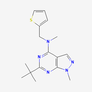 molecular formula C16H21N5S B5440628 6-tert-butyl-N,1-dimethyl-N-(2-thienylmethyl)-1H-pyrazolo[3,4-d]pyrimidin-4-amine 