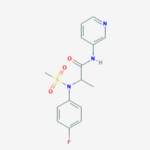 molecular formula C15H16FN3O3S B5440635 N~2~-(4-fluorophenyl)-N~2~-(methylsulfonyl)-N~1~-pyridin-3-ylalaninamide 