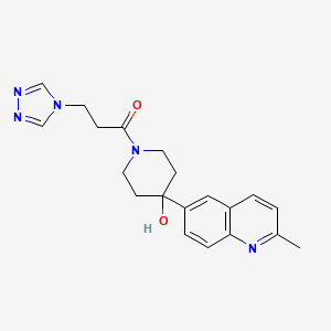 molecular formula C20H23N5O2 B5440636 4-(2-methylquinolin-6-yl)-1-[3-(4H-1,2,4-triazol-4-yl)propanoyl]piperidin-4-ol 
