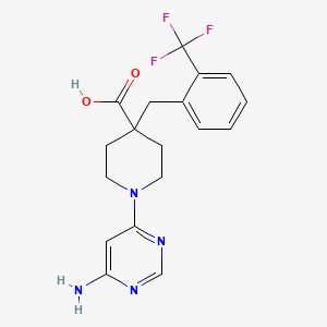 molecular formula C18H19F3N4O2 B5440645 1-(6-aminopyrimidin-4-yl)-4-[2-(trifluoromethyl)benzyl]piperidine-4-carboxylic acid 