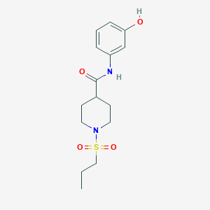 molecular formula C15H22N2O4S B5440670 N-(3-hydroxyphenyl)-1-(propylsulfonyl)-4-piperidinecarboxamide 