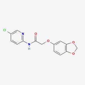 molecular formula C14H11ClN2O4 B5440678 2-(1,3-benzodioxol-5-yloxy)-N-(5-chloro-2-pyridinyl)acetamide 
