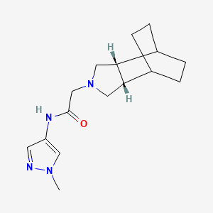 molecular formula C16H24N4O B5440693 2-[(1R*,2R*,6S*,7S*)-4-azatricyclo[5.2.2.0~2,6~]undec-4-yl]-N-(1-methyl-1H-pyrazol-4-yl)acetamide 
