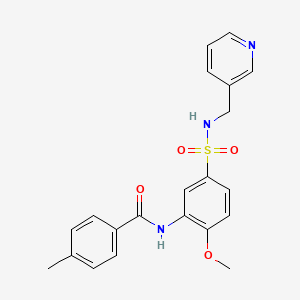 molecular formula C21H21N3O4S B5440697 N-(2-methoxy-5-{[(3-pyridinylmethyl)amino]sulfonyl}phenyl)-4-methylbenzamide 