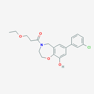 molecular formula C20H22ClNO4 B5440717 7-(3-chlorophenyl)-4-(3-ethoxypropanoyl)-2,3,4,5-tetrahydro-1,4-benzoxazepin-9-ol 