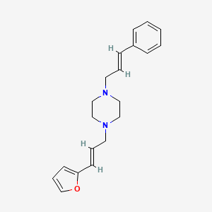 molecular formula C20H24N2O B5440741 1-[3-(2-furyl)-2-propen-1-yl]-4-(3-phenyl-2-propen-1-yl)piperazine 