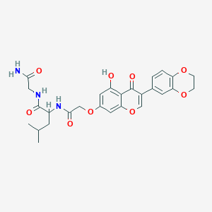 N-({[3-(2,3-dihydro-1,4-benzodioxin-6-yl)-5-hydroxy-4-oxo-4H-chromen-7-yl]oxy}acetyl)leucylglycinamide