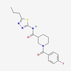 molecular formula C18H21FN4O2S B5440757 1-(4-fluorobenzoyl)-N-(5-propyl-1,3,4-thiadiazol-2-yl)-3-piperidinecarboxamide 
