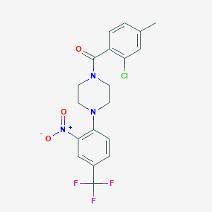 molecular formula C19H17ClF3N3O3 B5440785 1-(2-chloro-4-methylbenzoyl)-4-[2-nitro-4-(trifluoromethyl)phenyl]piperazine 