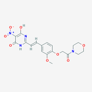 molecular formula C19H20N4O8 B5440787 6-hydroxy-2-(2-{3-methoxy-4-[2-(4-morpholinyl)-2-oxoethoxy]phenyl}vinyl)-5-nitro-4(3H)-pyrimidinone 