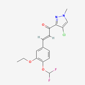 molecular formula C16H15ClF2N2O3 B5440806 1-(4-chloro-1-methyl-1H-pyrazol-3-yl)-3-[4-(difluoromethoxy)-3-ethoxyphenyl]-2-propen-1-one 