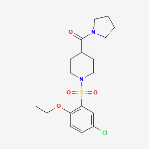 molecular formula C18H25ClN2O4S B5440811 1-[(5-chloro-2-ethoxyphenyl)sulfonyl]-4-(1-pyrrolidinylcarbonyl)piperidine 
