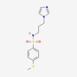 molecular formula C13H17N3O2S2 B5440821 N-[3-(1H-imidazol-1-yl)propyl]-4-(methylthio)benzenesulfonamide 