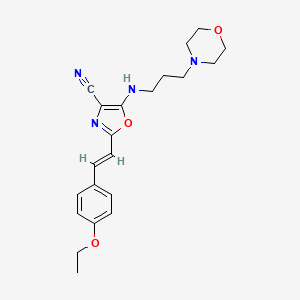 2-[2-(4-ethoxyphenyl)vinyl]-5-{[3-(4-morpholinyl)propyl]amino}-1,3-oxazole-4-carbonitrile