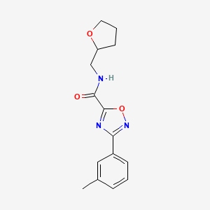molecular formula C15H17N3O3 B5440829 3-(3-methylphenyl)-N-(tetrahydro-2-furanylmethyl)-1,2,4-oxadiazole-5-carboxamide 