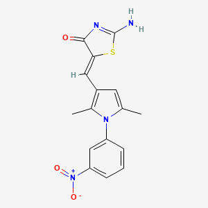 molecular formula C16H14N4O3S B5440830 5-{[2,5-dimethyl-1-(3-nitrophenyl)-1H-pyrrol-3-yl]methylene}-2-imino-1,3-thiazolidin-4-one 