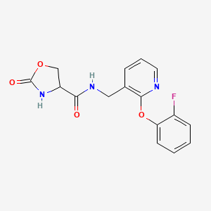 molecular formula C16H14FN3O4 B5440833 N-{[2-(2-fluorophenoxy)pyridin-3-yl]methyl}-2-oxo-1,3-oxazolidine-4-carboxamide 