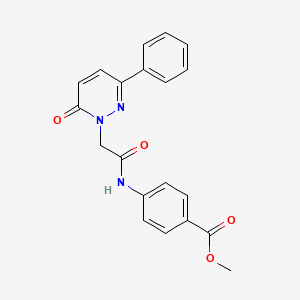 molecular formula C20H17N3O4 B5440837 methyl 4-{[(6-oxo-3-phenyl-1(6H)-pyridazinyl)acetyl]amino}benzoate 