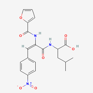 molecular formula C20H21N3O7 B5440844 N-[2-(2-furoylamino)-3-(4-nitrophenyl)acryloyl]leucine 