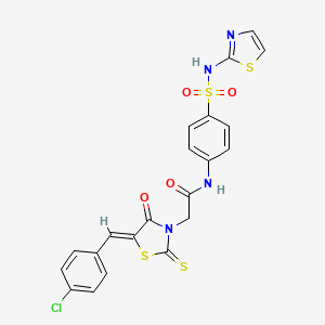 2-[5-(4-chlorobenzylidene)-4-oxo-2-thioxo-1,3-thiazolidin-3-yl]-N-{4-[(1,3-thiazol-2-ylamino)sulfonyl]phenyl}acetamide