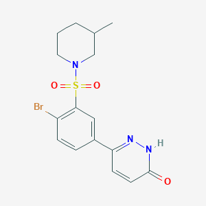 molecular formula C16H18BrN3O3S B5440897 6-{4-bromo-3-[(3-methyl-1-piperidinyl)sulfonyl]phenyl}-3(2H)-pyridazinone 