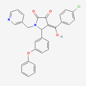 molecular formula C29H21ClN2O4 B5440904 4-(4-chlorobenzoyl)-3-hydroxy-5-(3-phenoxyphenyl)-1-(3-pyridinylmethyl)-1,5-dihydro-2H-pyrrol-2-one 