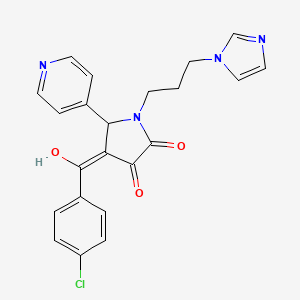 molecular formula C22H19ClN4O3 B5440906 4-(4-chlorobenzoyl)-3-hydroxy-1-[3-(1H-imidazol-1-yl)propyl]-5-(4-pyridinyl)-1,5-dihydro-2H-pyrrol-2-one 