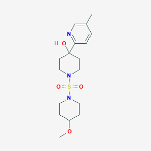 molecular formula C17H27N3O4S B5440913 1-[(4-methoxypiperidin-1-yl)sulfonyl]-4-(5-methylpyridin-2-yl)piperidin-4-ol 