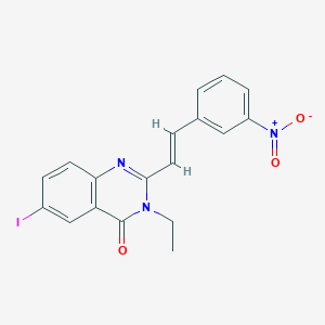 molecular formula C18H14IN3O3 B5440914 3-ethyl-6-iodo-2-[2-(3-nitrophenyl)vinyl]-4(3H)-quinazolinone 