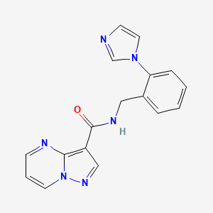 molecular formula C17H14N6O B5440918 N-[2-(1H-imidazol-1-yl)benzyl]pyrazolo[1,5-a]pyrimidine-3-carboxamide 