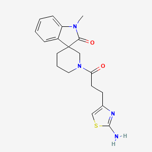 molecular formula C19H22N4O2S B5440920 1'-[3-(2-amino-1,3-thiazol-4-yl)propanoyl]-1-methylspiro[indole-3,3'-piperidin]-2(1H)-one 