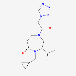 molecular formula C15H24N6O2 B5440930 4-(cyclopropylmethyl)-3-isopropyl-1-(1H-tetrazol-1-ylacetyl)-1,4-diazepan-5-one 