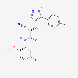 2-cyano-N-(2,5-dimethoxyphenyl)-3-[3-(4-ethylphenyl)-1H-pyrazol-4-yl]acrylamide