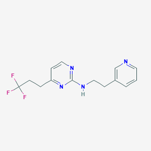 molecular formula C14H15F3N4 B5440938 N-(2-pyridin-3-ylethyl)-4-(3,3,3-trifluoropropyl)pyrimidin-2-amine 
