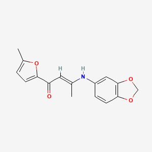 molecular formula C16H15NO4 B5440942 3-(1,3-benzodioxol-5-ylamino)-1-(5-methyl-2-furyl)-2-buten-1-one 