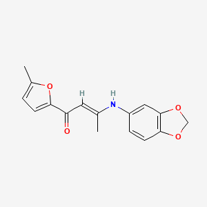 3-(1,3-benzodioxol-5-ylamino)-1-(5-methyl-2-furyl)-2-buten-1-one