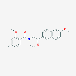 molecular formula C24H25NO4 B5440947 4-(2-methoxy-4-methylbenzoyl)-2-(6-methoxy-2-naphthyl)morpholine 