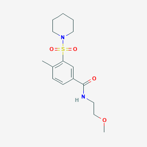 N-(2-methoxyethyl)-4-methyl-3-(piperidin-1-ylsulfonyl)benzamide