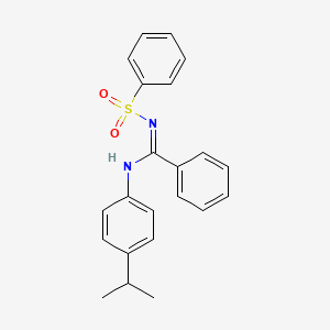 molecular formula C22H22N2O2S B5440984 N-(4-isopropylphenyl)-N'-(phenylsulfonyl)benzenecarboximidamide 