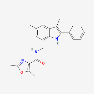 N-[(3,5-dimethyl-2-phenyl-1H-indol-7-yl)methyl]-2,5-dimethyl-1,3-oxazole-4-carboxamide