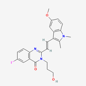 3-(3-hydroxypropyl)-6-iodo-2-[2-(5-methoxy-1,2-dimethyl-1H-indol-3-yl)vinyl]-4(3H)-quinazolinone