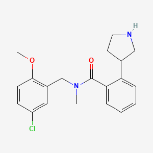 molecular formula C20H23ClN2O2 B5441023 N-(5-chloro-2-methoxybenzyl)-N-methyl-2-(3-pyrrolidinyl)benzamide hydrochloride 