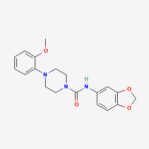molecular formula C19H21N3O4 B5441053 N-1,3-benzodioxol-5-yl-4-(2-methoxyphenyl)-1-piperazinecarboxamide 