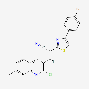 molecular formula C22H13BrClN3S B5441055 2-[4-(4-bromophenyl)-1,3-thiazol-2-yl]-3-(2-chloro-7-methyl-3-quinolinyl)acrylonitrile 
